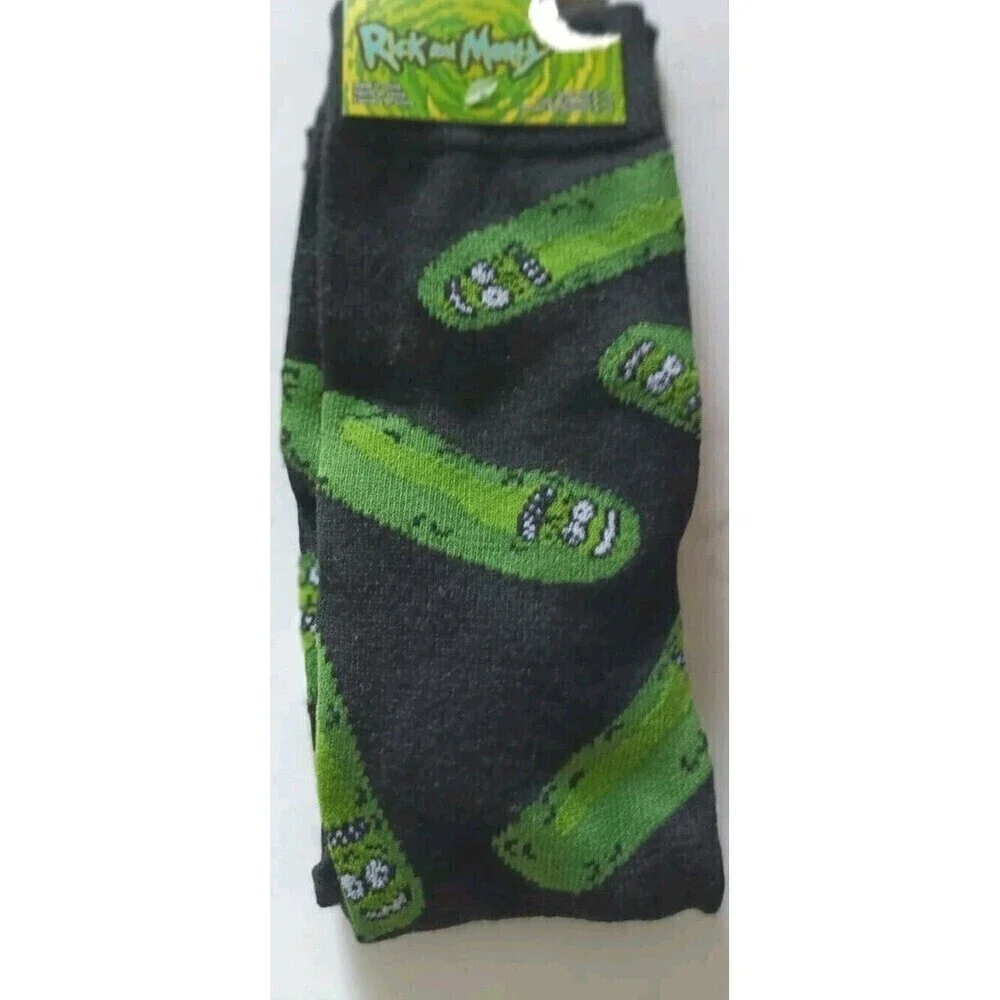 Rick and Morty Socks Lot Of 2 Novelty Cartoon Adult Swim Mid Calf  New